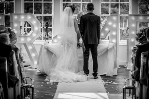 wedding ceremony at mitton hall in clitheroe